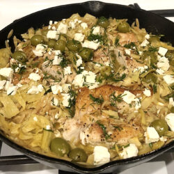 White Wine-Braised Chicken With Artichokes and Orzo