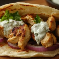 Sheet Pan Chicken Gyros with Feta Tzatziki