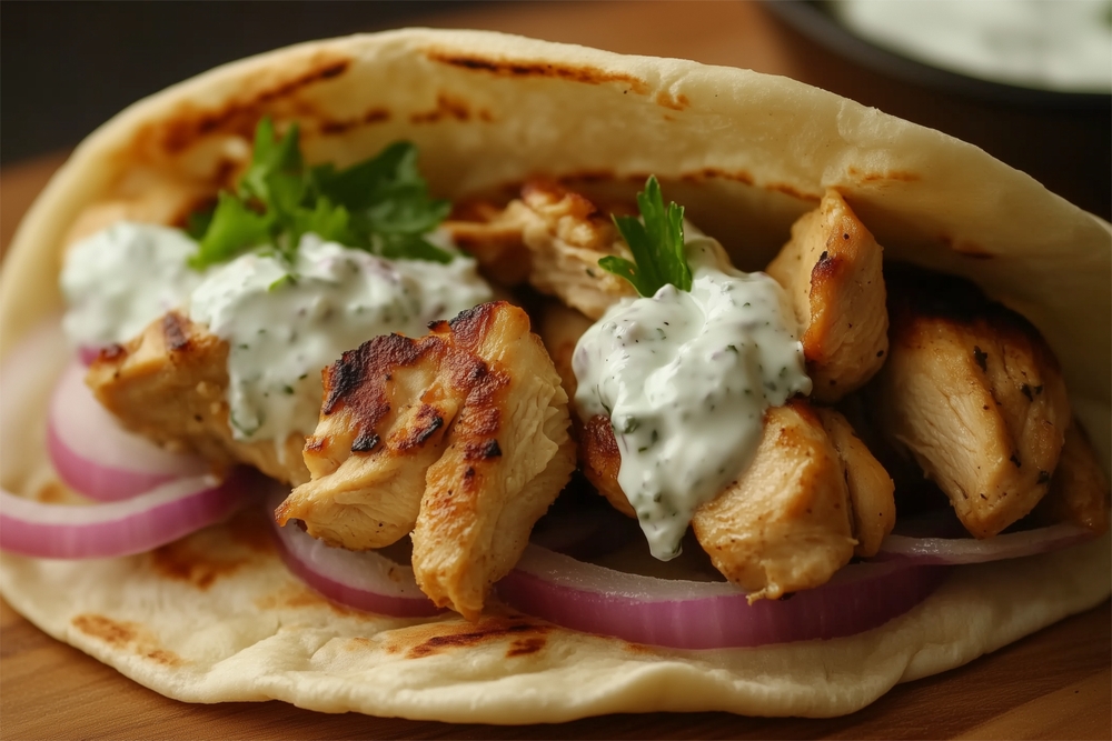 Sheet Pan Chicken Gyros with Feta Tzatziki