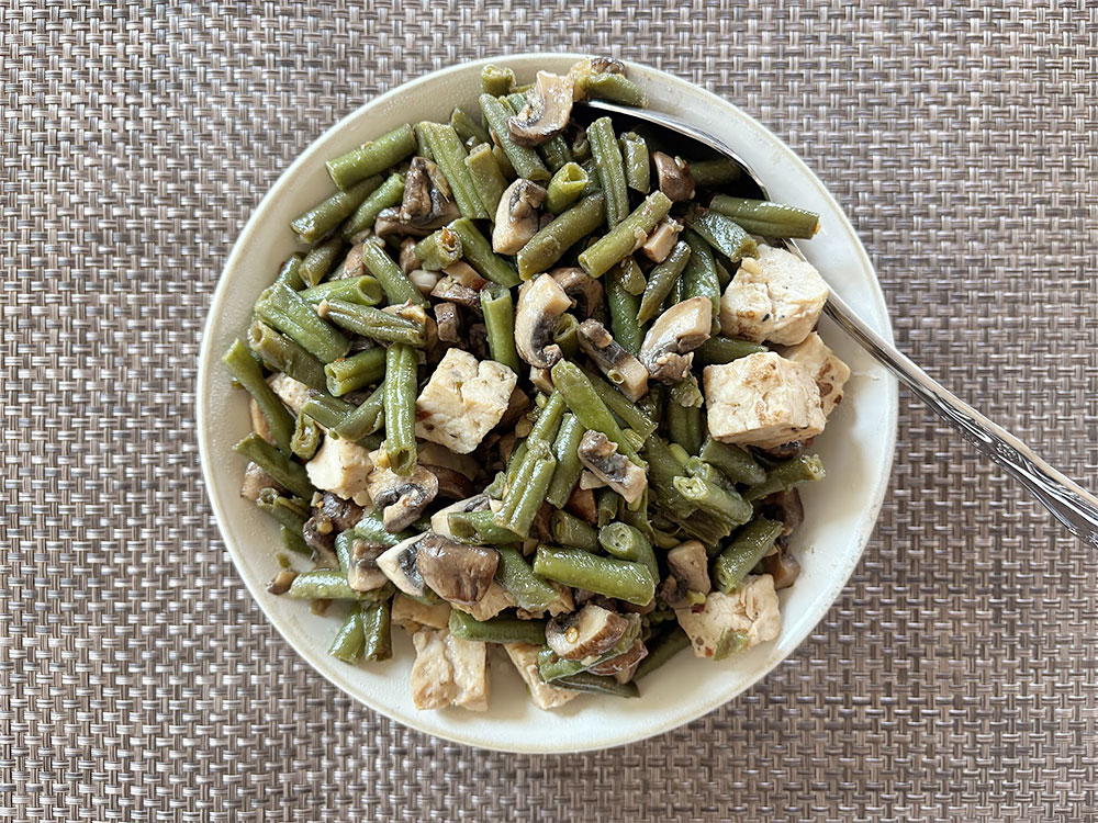 Spicy Green Beans + Mushrooms + Chicken