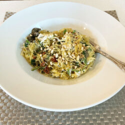 Spaghetti Squash with Sun-Dried Tomatoes and Mushrooms